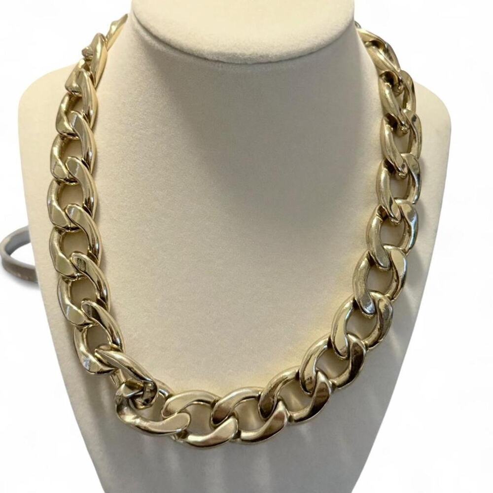 BaubleBar Michaela Curb Chain Necklace Metallic Gold Never Worn